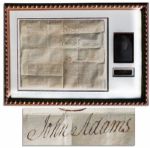 John Adams Four-Language Ships Papers Signed as President -- From The Privateer-Raided Schooner Nancy at the Height of French-American Tensions