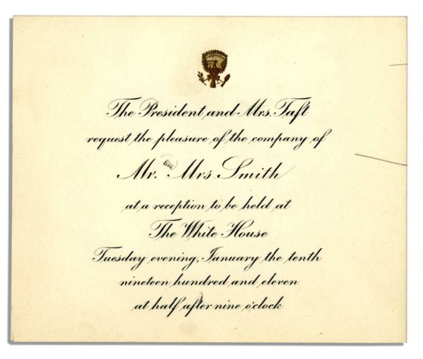 President William Taft 1911 White House Invitation