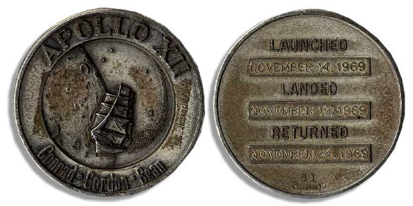 Space-Flown Apollo 12 Robbins Medal -- Serial Number 91