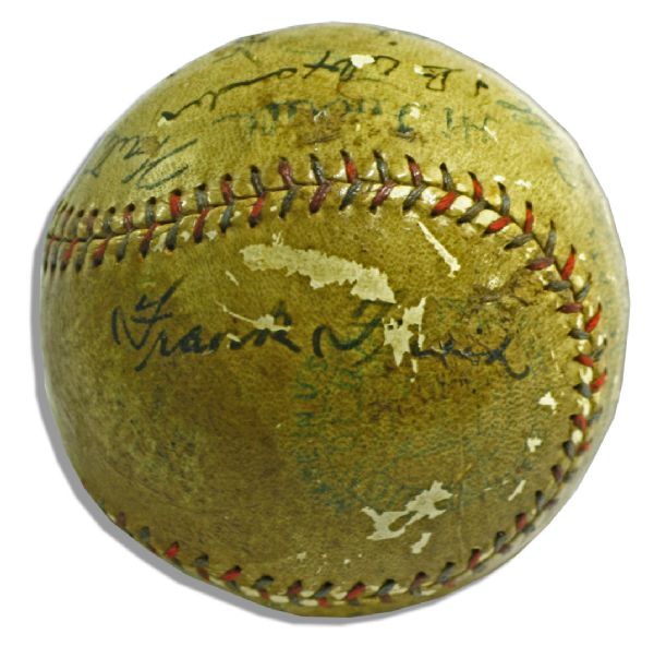 Babe Ruth Baseball Signed -- Also Signed by a Dozen Others Including 8 of the Legendary 1927 New York Yankees, Plus Inaugural HOFer Grover Cleveland Alexander -- With PSA/DNA & JSA COA's