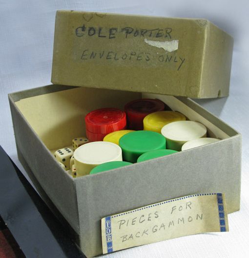 Broadway Legend Cole Porter's Engraved Personal Backgammon Set -- In a Black Case Engraved ''Cole Porter''