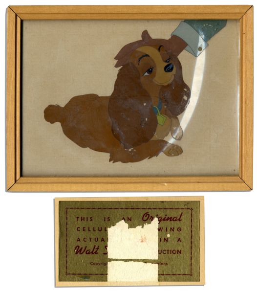Disney Animation Cel From ''Lady and the Tramp'' -- With Disney Seal