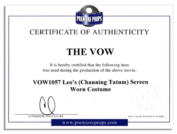 Channing Tatum Screen-Worn Costume From the 2012 Film ''The Vow''