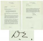 Dwight D. Eisenhower Letter Signed as President:  ...This means the failure of self-government...More especially...it means that the extreme left wingers will be back in the saddle...