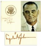 Lyndon B. Johnson Signed Norman Rockwell Portrait