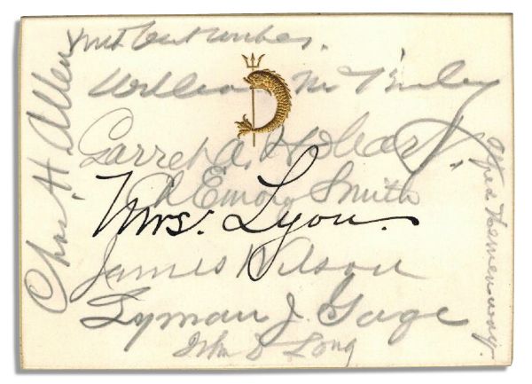 William McKinley & Partial Cabinet Signed Card