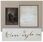 John Tyler Document Signed as President  