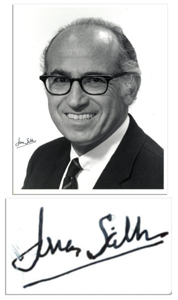 Jonas Salk 8'' x 10'' Signed Photo -- Light Smudge to Signature, Very Good