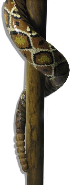Johnny Cash's Personally Owned Cane With Owl Handle & Rattlesnake Shaft 