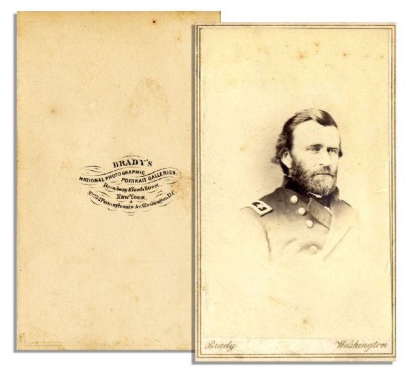 CDV of Ulysses S. Grant in Union General Uniform -- Brady Backstamp -- 2.25'' x 4'' -- Very Good