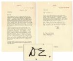 Dwight D. Eisenhower Typed Letter Signed as President: ...the lawyers who have come to me about this particular amendment seem to be in the corporation category...