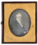 Spectacular James Buchanan Large Half-Plate Daguerreotype Depicting the 15th American President Wearing His Signature White Ascot