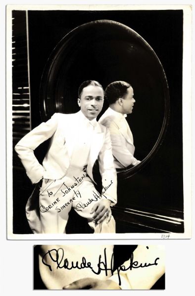 Rare Signed Photo of 1930's Jazz Musician Claude Hopkins -- 8'' x 10'' -- Very Good