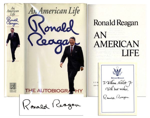 Ronald Reagan Signed & Inscribed Autobiography ''An American Life''