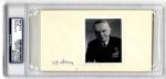WWII Fleet Admiral Bill Halsey Signed Photo Display -- PSA Encapsulated