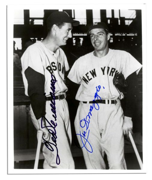 Joe DiMaggio and Ted Williams 10'' x 8'' Signed Photo -- With PSA/DNA COA