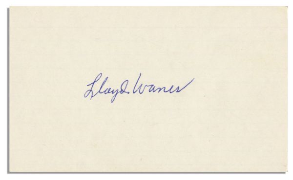 Baseball Hall of Famer ''Little Poison'' Lloyd Waner Signature