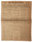 The New York Times 5 September 1939 Marks The Beginning of World War II -- 100 Believed Killed on Athenia