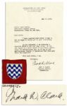 WWII General Mark Clark Typed Letter Signed -- Along With Shoulder Patch