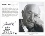 Simon Wiesenthal Signed 10 x 8 Glossy Photo