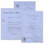Alamo Letter of Merit Awarded to Mexican General for Fighting the rebel...settlers in the year 1836