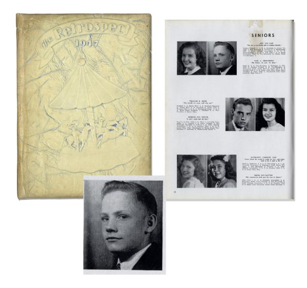 Neil Armstrong 1947 High School Yearbook -- From His Active Senior Year -- Pictured 7 Times