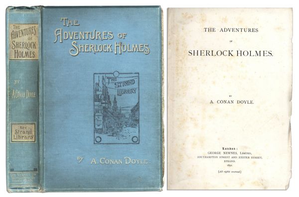 Rare First U.K. Edition of Sir Arthur Conan Doyle's ''The Adventures of Sherlock Holmes'' -- Southampton Street, London 1892 Publication