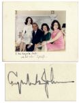 Lyndon B. Johnson Signed Mat Surrounding a Family Photo of the Johnsons