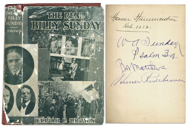 Baseball Evangelist Billy Sunday Signs His Detailed Biography