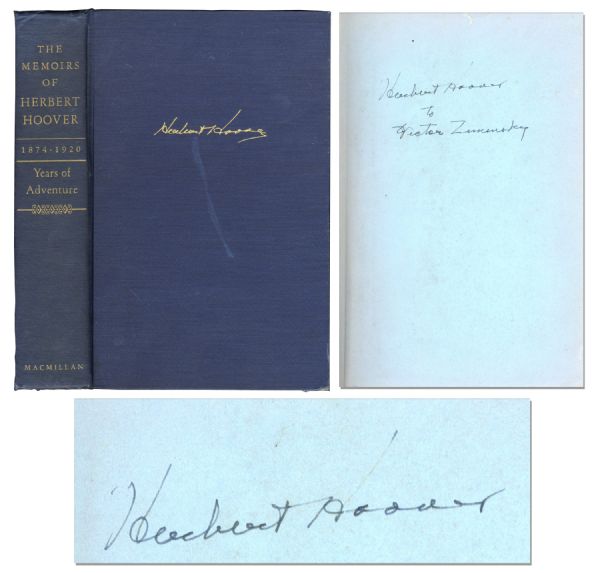Herbert Hoover Signed Copy of ''The Memoirs of Herbert Hoover 1874-1920''