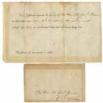 Thomas Jefferson Official Dinner Invitation -- To Revolutionary War General & Congressman Robert Brown