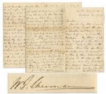 William Tecumseh Sherman Autograph Letter Signed -- ...my dinner on Feb 8 is for the army comrades who were with me at the close of the war...