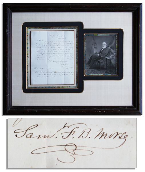Samuel Morse Autograph Letter Signed Mentioning His Historic Invention, the Telegraph -- ''...I was on my way Westward to inspect the Telegraphic Stations...'' -- 1845
