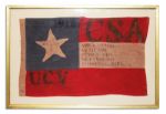 Confederate Civil War Reunion Flag of Texas and Oklahoma Veterans -- Naming The Battles of Appomattox, Antietam, Devils Den, Gettysburg & Chancellorsville