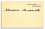 President Theodore Roosevelt White House Card Signed -- With PSA/DNA COA