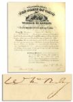William McKinley 1896 Political Appointment Signed as Governor of Ohio