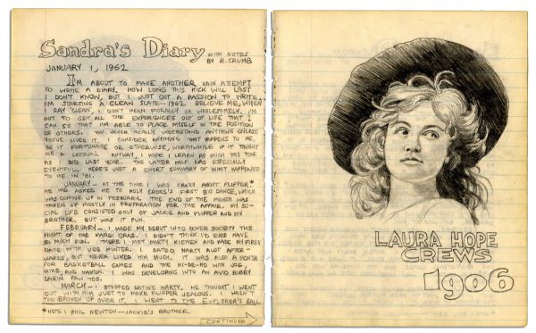 Cartoonist Robert Crumb Handwritten Manuscript Page & Original Pencil Drawing