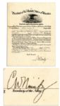 Fleet Admiral Chester Nimitz WWII-Dated Naval Appointment Signed