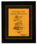 Michael Jacksons 1985 Grammy Award Nomination Certificate for His Performance in USA For Africas Hit Charity Single We Are The World