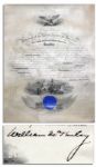 William McKinley Naval Commission Document Signed as President in 1899
