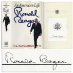 Ronald Reagan Signed First Edition of His Autobiography An American Life