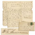 William T. Sherman Autograph Letter Signed -- ...Tomorrow night I come in after an all night affair at the Players Club to see the old year out + new year... -- 1889