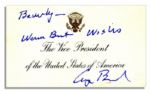 George Bush Signed VP Card as VP