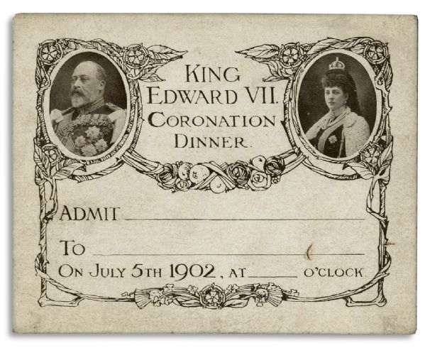 King Edward VII & Queen Alexandra Coronation Dinner Invitation