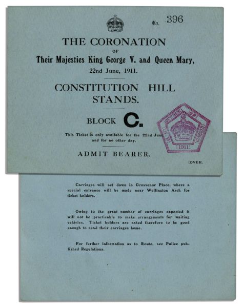 King George V 1911 Coronation Invitation