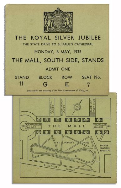 King George V & Queen Mary 1935 Invitation for The Royal Silver Jubilee