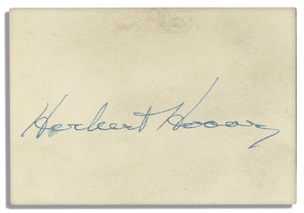 President Herbert Hoover Autograph Card