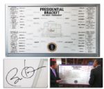 Barack Obama Signed as President Leaderboard for the 2012 NCAA Mens Basketball Championship -- With Obamas Team Picks Handwritten by Him