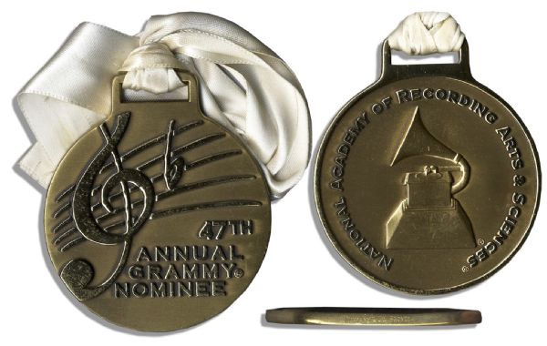 Grammy Nomination Medal From The 47th Annual Ceremony in 2005 -- Presented to Latin Band Ozomatli, Who Won The Grammy That Year -- Solid Bronze Medal Made by Tiffany & Co.