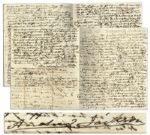 Andrew Jackson Autograph Letter Signed as President Offering Fatherly Advice to His Son -- ...we cannot by repining change the event which has passed... -- Signed Plus Initialed Postscript